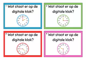 Voorbeeld - Task cards B5 klokkijken - Pagina 1