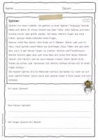 Vorschau - Arbeitsblätter - Sachtext Spinnen - Seite 3