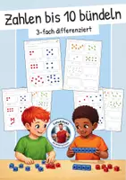 Vorschau - Arbeitsblätter - Einführung Zahlenraum 10 - Zahlen bis 10 bündeln (differenzierte Arbeitsblätter) - Deckblatt