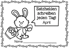 Vorschau - Stationenlernen - Sätze schreiben / Satz des Tages / Schüttelsätze (Schulausgangsschrift) schreiben April Ostern Frühling - Seite 2