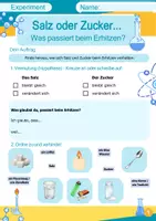 Vorschau - Unterrichtsreihen - Salz oder Zucker? Das Science Experiment! Arbeitsblätter mit Anleitung & Lösungen - Seite 1