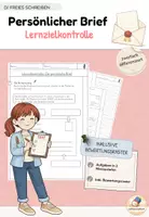 Vorschau - Test - Lernzielkontrolle Deutsch - Persönlicher Brief - Deckblatt