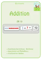 Vorschau - Fördermaterial/Inklusion - Klettmappe 7 (einreihig) - ZR 10 Addition - Deckblatt