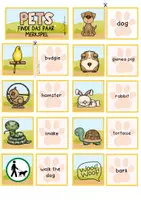Vorschau - Spiele - Pets | Merkspiel | Wortschatz zuordnen und merken | Haustiere - Seite 1