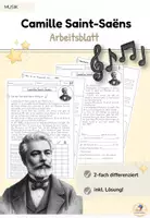 Vorschau - Arbeitsblätter - Camille Saint-Saëns - Arbeitsblatt - Deckblatt