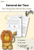 Vorschau - Arbeitsblätter - Karneval der Tiere - Der königliche Marsch des Löwen (Arbeitsblatt) - Deckblatt