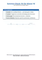 Vorschau - Arbeitsblätter - Mathe-Check Klasse 10: Der Sommer-Fahrplan - Deckblatt