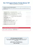 Vorschau - Quiz - Fit für die 10? Der 10-Fragen-Check (kostenlos) - Deckblatt