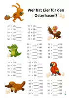 Vorschau - Arbeitsblätter - Eier für den Osterhasen - Rechenblatt ZR 100 - Deckblatt