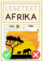 Vorschau - Unterrichtsreihen - Afrika - Lesetext mit Fragen, Lösung, Bildern - Deckblatt