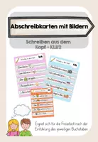 Vorschau - Aufgabenkarten - Abschreibkarten mit Bildern - Schreiben aus dem Kopf Kl.1/2 - Deckblatt
