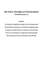 Vorschau - Unterrichtsreihen - Der Tod in Venedig von Thomas Mann (Arbeitsheft) - Seite 1