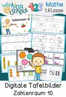 Vorschau - Fördermaterial/Inklusion - Zahlenraum 10 Klasse 1 | Digitale Tafelbilder Mathematik | Tägliche Übung - Deckblatt