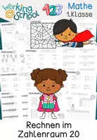 Vorschau - Arbeitsblätter - Zahlenraum 10 & 20 | Mathe | Klasse 1 | addieren | subtrahieren - Deckblatt