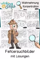 Vorschau - Arbeitsblätter - Fehlersuchbilder Wahrnehmung & Konzentration | Fördermaterial Grundschule Klasse 1-4 - Deckblatt