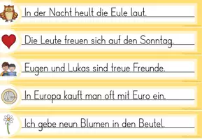 Vorschau - Arbeitsblätter - Laufdiktat Buchstabe Eu eu für die 1. Klasse - Seite 2