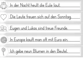 Vorschau - Arbeitsblätter - Laufdiktat Buchstabe Eu eu für die 1. Klasse - Seite 3