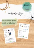 Vorschau - Test - Vocabulary Test - CM6: After the holidays - Deckblatt
