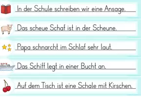 Vorschau - Arbeitsblätter - Laufdiktat Buchstabe Sch sch für die 1. Klasse - Seite 2