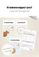 Vorschau - Anderer Materialtyp - Krankenmappe / Krankenpost mit Klassentieren - Deckblatt