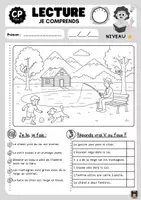 Aperçu - Feuilles d'exercices - Fiches lecture compréhension niveau 1 - Page 2