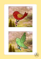 Vorschau - Mal- und Bastelvorlagen - Fensterdeko Frühling - hängende Vögel basteln - Kunst Klasse 1 und 2 - Seite 1
