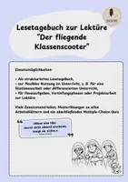 Vorschau - Arbeitsblätter - Der fliegende Klassenscooter (Welttag des Buches): Lesetagebuch zum Comicroman - Deckblatt
