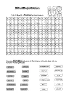 Vorschau - Arbeitsblätter - Rätsel Magnetismus 5. Klasse Suchsel - Deckblatt