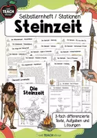 Vorschau - Arbeitsblätter - Steinzeit - Selbstlernheft/Stationen mit Arbeitsaufträgen - Deckblatt