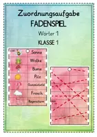 Vorschau - Spiele - Zuordnungsaufgabe/Fadenspiel Wörter I (1. Klasse) - Deckblatt
