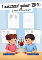 Vorschau - Arbeitsblätter - Einführung Zahlenraum 10 - Tauschaufgaben (differenzierte Arbeitsblätter) - Deckblatt