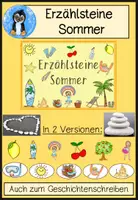 Vorschau - Arbeitsblätter - Erzählsteine Set Jahreszeiten & Themen – Kreatives Schreiben & Geschichten erzählen (Sommer, Herbst, Winter, Frühling, Waldtiere, Unterwasserwelt | Kita, Vorschule & Grundschule - Seite 1