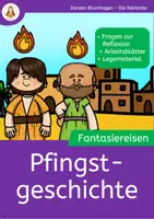 Vorschau - Arbeitsblätter - Fantasiereise zur Pfingstgeschichte – Gott schenkt Mut zu Pfingsten mit Arbeitsblättern und Legematerial - Deckblatt