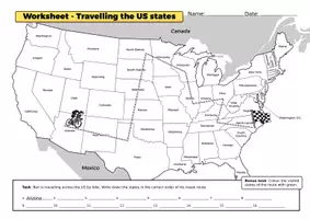 Vorschau - Arbeitsblätter - Travelling the US states (Thema US) - Seite 1