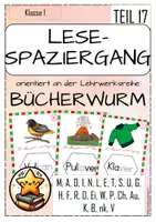 Vorschau - Stationenlernen - Lesespaziergang Klasse 1 Teil 17 Buchstaben - Deckblatt