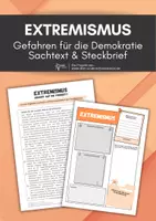 Vorschau - Arbeitsblätter - Extremismus - Infotext und Steckbrief (Gefahren für die Demokratie) - Deckblatt