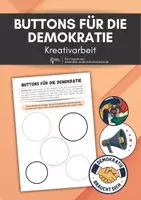 Vorschau - Mal- und Bastelvorlagen - Demokratie - Buttons für die Demokratie - Kreativaufgabe - Deckblatt