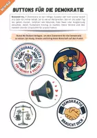Vorschau - Mal- und Bastelvorlagen - Demokratie - Buttons für die Demokratie - Kreativaufgabe - Seite 3