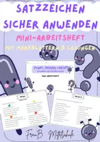 Vorschau - Arbeitsblätter - Satzzeichen sicher anwenden (Deutsch) - Mini-Arbeitsheft für die Mittelschule (mit Erklärseiten) - 6./7. Klasse - Deckblatt