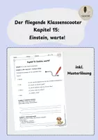 Vorschau - Arbeitsblätter - Der fliegende Klassenscooter Kapitel 15: Einstein, warte! (inkl. Musterlösung) - Deckblatt