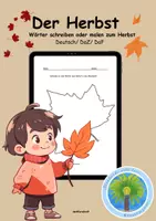Vorschau - Arbeitsblätter - 🍁 Herbst Wortschatz | Wortsammlung Herbst | Malen zum Herbst | Deutsch 1. bis 4. Klasse | DaZ | DaF | Wortschatzarbeit Herbst - Deckblatt