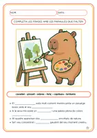Vista previa - Hojas de trabajo - COMPRENSIÓ_COMPLETA ELS ESPAIS_EL CAPIBARA - página 1