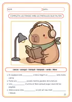 Vista previa - Hojas de trabajo - COMPRENSIÓ_COMPLETA ELS ESPAIS_EL CAPIBARA - página 2