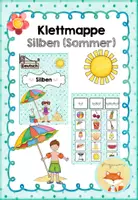Vorschau - Stationenlernen - Klettmappe: Silben (Sommer) - Deckblatt