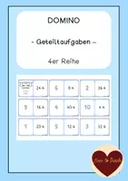 Vorschau - Spiele - Domino 4er Reihe Geteiltaufgaben Einmaleins Spiel - Deckblatt