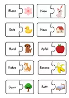 Vorschau - Stationenlernen - Bild-Wort-Zuordnung: 50 Puzzles - Seite 1