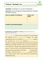 Vorschau - Arbeitsblätter - Nachweis von Sauerstoff mittels Experiment/ Glimmspanprobe - Deckblatt