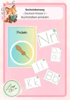 Vorschau - Arbeitsblätter - Buchstaben prickeln - Druckschrift - Deckblatt