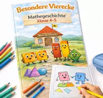 Vorschau - Arbeitsblätter - Das Haus der Vierecke – Komplettpaket mit Geschichte, Arbeitsblatt & Lösungen - Seite 1