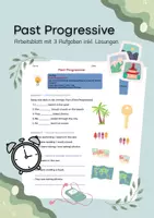 Vorschau - Arbeitsblätter - Past Progressive - Deckblatt